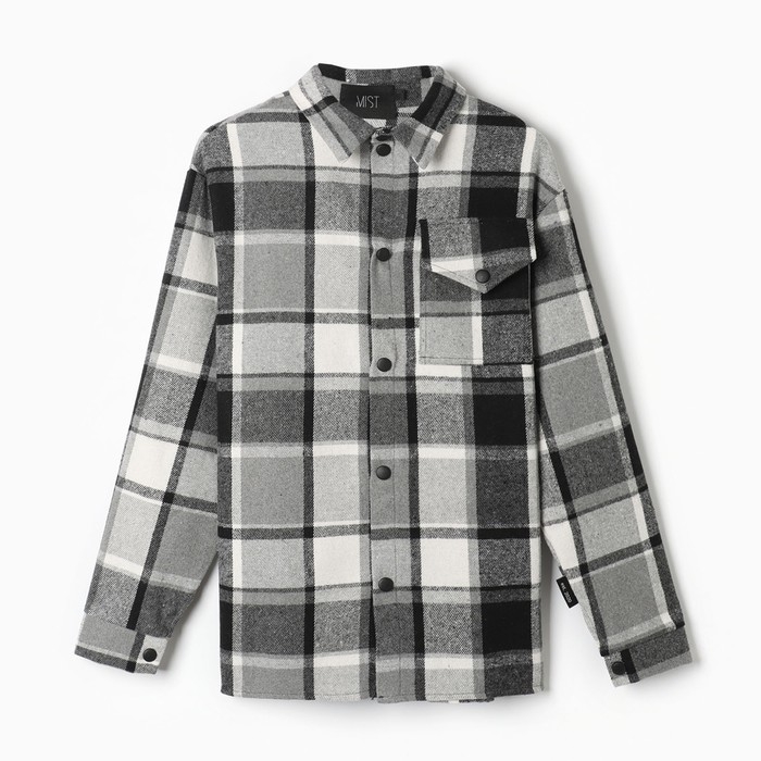 Рубашка мужская в клетку MIST, размер 56, черный/белый Рубашка мужская в клетку MIST, размер 56, черный/белый