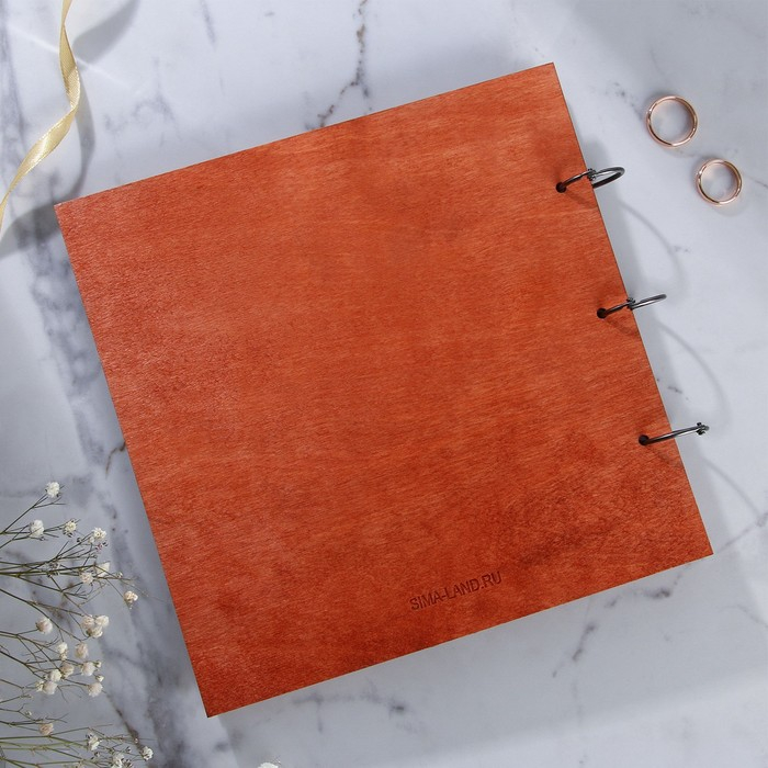 Книга пожеланий на свадьбу в деревянной обложке &laquo;Узоры&raquo;.