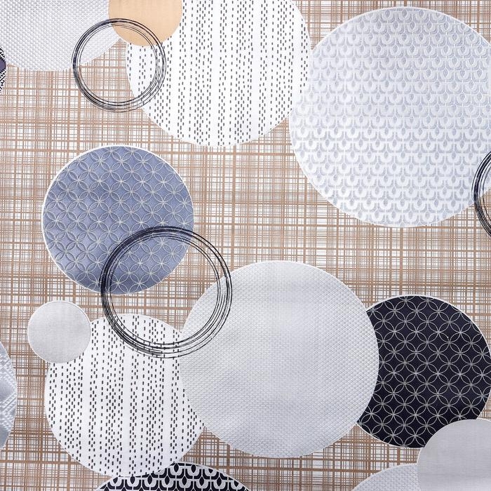 Клеёнка на стол на тканевой основе &laquo;Пузыри&raquo;, рулон 20 метров, ширина 137 см, толщина 0,25 мм, цвет серый