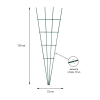 Шпалера веерная, 150 &times; 52 &times; 1 см, металл, зелёная