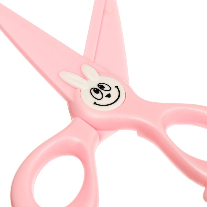 Ножницы 11,8см пластиковые ручки, закругленные концы лезвий, Зайчик розовый CALLIGRATA Ножницы 11,8см пластиковые ручки, закругленные концы лезвий, Зайчик розовый CALLIGRATA