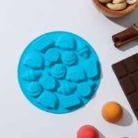 Форма для мармелада Доляна &laquo;Сладости&raquo;, силикон, d=12 см, 16 ячеек, цвет МИКС