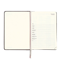 Ежедневник недатированный, твердая обложка кожзам с поролоном, термо тиснение, перфорация, ляссе, кремовый блок 70 г/м2, коричневый