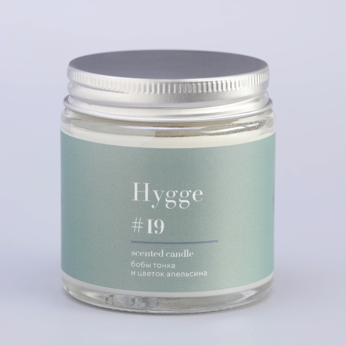 Свеча ароматическая Свеча ароматическая "Hygge" #19 Бобы тонка и цветок апельсина, соевый воск, в банке, 90 г