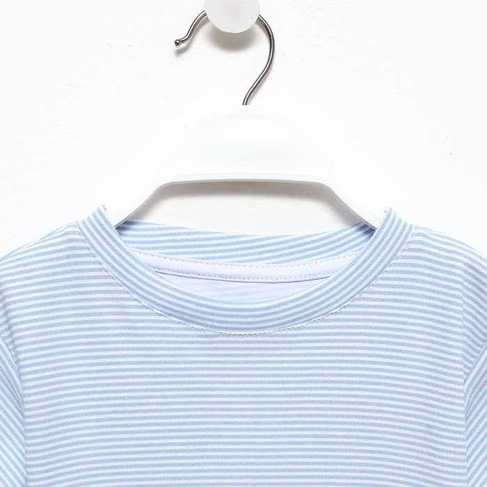 Футболка детская в полоску KAFTAN "Basic line", р.34 (122-128 см), голубой/белый