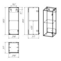Пенал навесной Spectrum 30, правый, 30 х 80 х 30 см