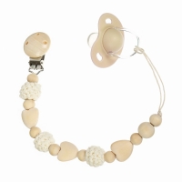 Держатель для соски - пустышки «Сердце», деревянный, цвет бежевый Держатель для соски - пустышки «Сердце», деревянный, цвет бежевый