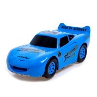 Машина «Тачка», работает от батареек, стреляет дисками, свет и звук, цвет синий Машина «Тачка», работает от батареек, стреляет дисками, свет и звук, цвет синий