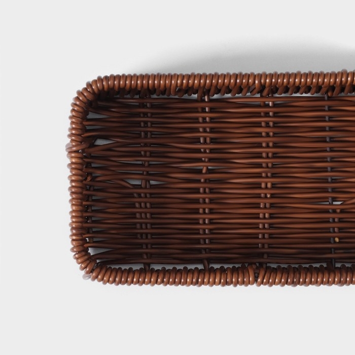 Корзинка для подачи Доляна «Огайо» 27×10×5 см, прямоугольная, цвет коричневый Корзинка для подачи Доляна «Огайо» 27×10×5 см, прямоугольная, цвет коричневый