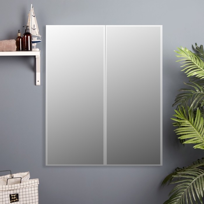 Зеркало-шкаф для ванной комнаты Зеркало-шкаф для ванной комнаты "Виктория 60" белый, 60 х 73 х 14,5 см