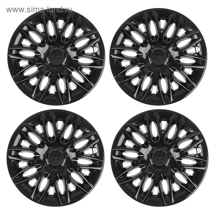 Колпаки колесные R14 Колпаки колесные R14 "ПАУЭР", черный глянец, набор 4 шт.