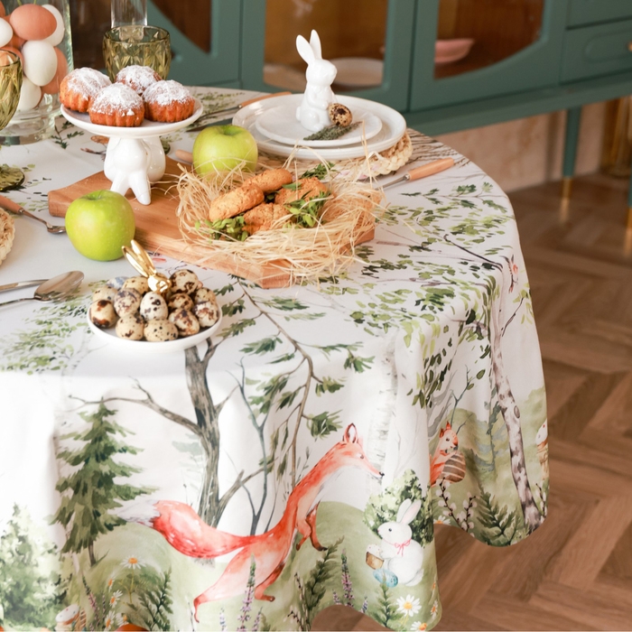 Скатерть Этель Лесная сказка d=215 см, 100% хл, саржа 190 гр/м2