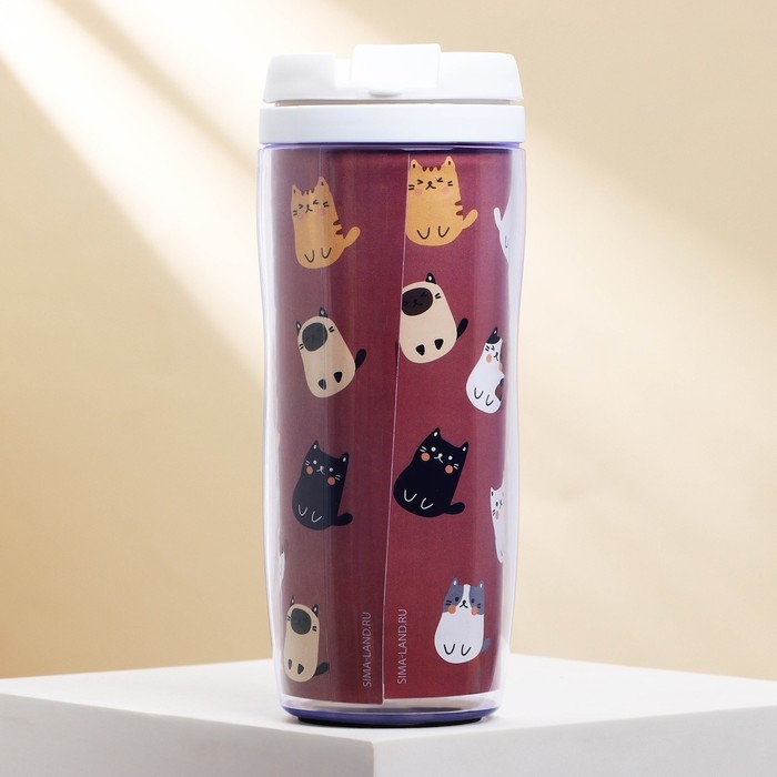 Термостакан со вставкой «Мяу» 350 мл Термостакан со вставкой «Мяу» 350 мл