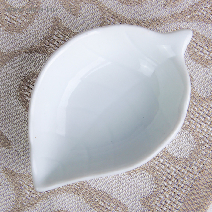 Набор салатников керамических на деревянной подставке &laquo;Эстет. Лист&raquo;, 4 предмета: 50 мл, цвет белый