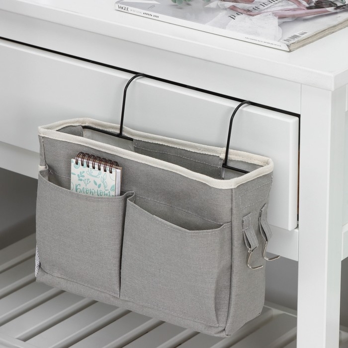 Органайзер подвесной с карманами LaDо́m, 3 отделения, 30×10×20 см, цвет серый Органайзер подвесной с карманами LaDо́m, 3 отделения, 30×10×20 см, цвет серый