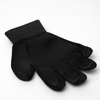 Перчатка-щетка для шерсти на левую руку из неопрена с удлиненными зубчиками, фиолетовая