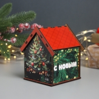 Новогодний чайный домик "С Новым годом" 10,5х9,5х12 см Новогодний чайный домик "С Новым годом" 10,5х9,5х12 см