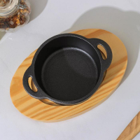 Кастрюля чугунная на подставке Volcano, 13&times;10&times;7,5 см, цвет чёрный