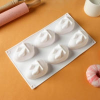 Форма для муссовых десертов и выпечки KONFINETTA «Кролик», силикон, 29×17,2×4,3 см, 6 ячеек (8,5×5,5), цвет белый Форма для муссовых десертов и выпечки KONFINETTA «Кролик», силикон, 29×17,2×4,3 см, 6 ячеек (8,5×5,5), цвет белый