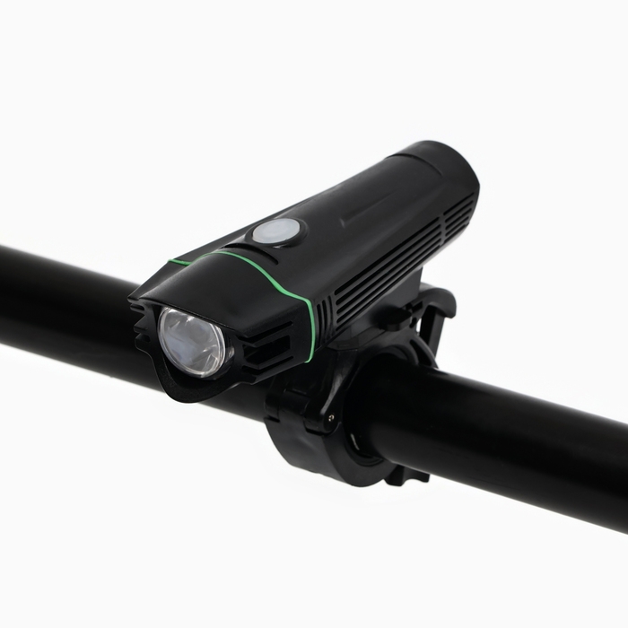 Фонарь велосипедный передний аккумуляторный, водонепроницаемый, 1 диод, 4 режима, зеленый Фонарь велосипедный передний аккумуляторный, водонепроницаемый, 1 диод, 4 режима, зеленый