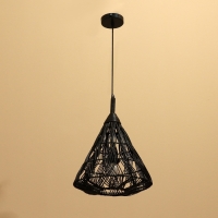 Светильник потолочный из ротанга "Саламет" 1х120Вт, Е27, 30х30х40 см, чёрный