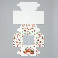 Коробка складная на 4 капкейка с окном «С Новым годом!», сладости, 16 х 16 х 10 см, Новый год Коробка складная на 4 капкейка с окном «С Новым годом!», сладости, 16 х 16 х 10 см, Новый год