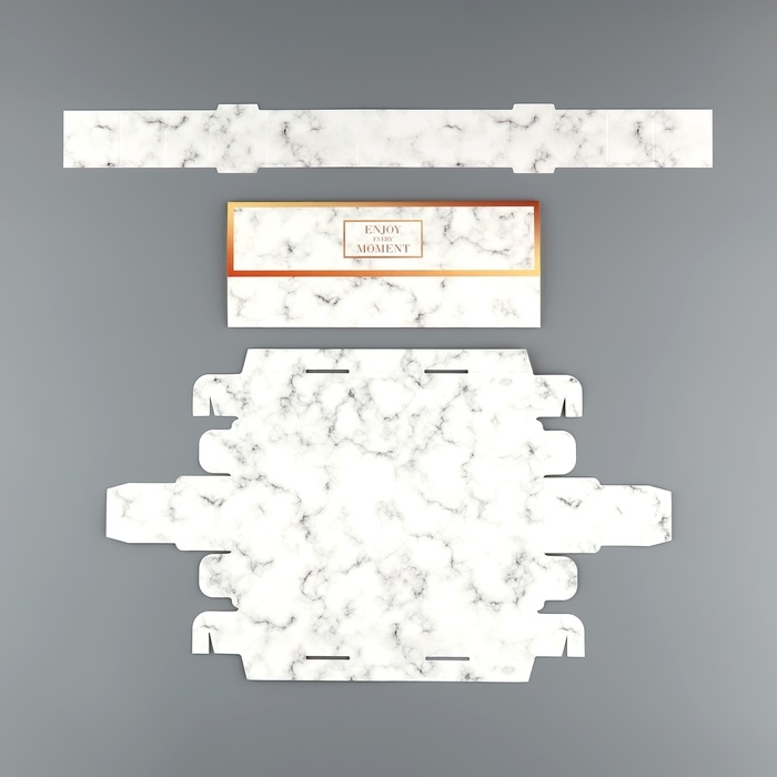 Коробка для конфет, кондитерская упаковка, 5 ячеек, &laquo;Мрамор&raquo;, 5 х 21 х 3.3 см