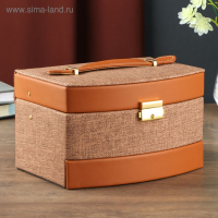 Шкатулка кожзам для украшений сундучок "Шоколад" комбинированная 13х15х21,5 см Шкатулка кожзам для украшений сундучок "Шоколад" комбинированная 13х15х21,5 см