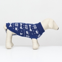 Свитер "Косточки-снежинки", размер 16 (ДС 35-39, ОГ 38-50, ОШ 24-28 см), синий Свитер "Косточки-снежинки", размер 16 (ДС 35-39, ОГ 38-50, ОШ 24-28 см), синий