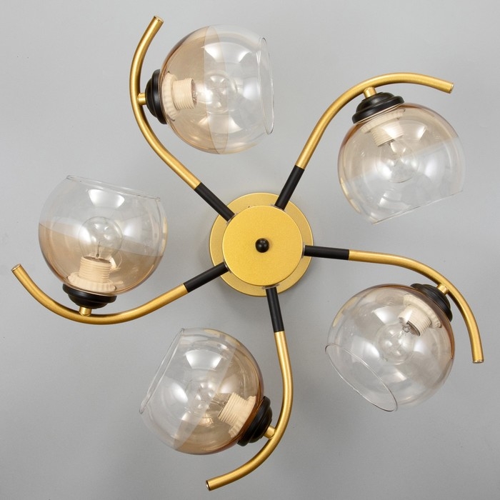 Люстра Люстра "Мерлия" 5хЕ27 40Вт черно-золотой 60х60х27 см BayerLux