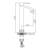 Смеситель для раковины Accoona A9123, однорычажный, высокий, хром Смеситель для раковины Accoona A9123, однорычажный, высокий, хром