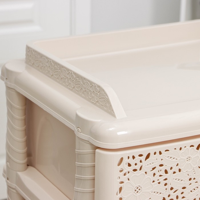 Комод широкий 4-х секционный &laquo;Лаура&raquo;, цвет слоновая кость