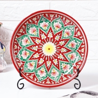 Ляган Риштанская Керамика "Цветы", 25 см, красный Ляган Риштанская Керамика "Цветы", 25 см, красный