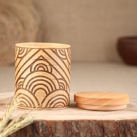 Туес для специй &laquo;Орнамент&raquo;, мёд, 8х8х10 см, 300 мл, береста