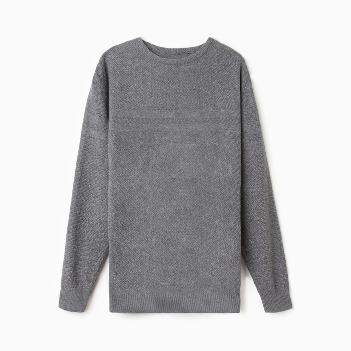 Джемпер мужской, цвет тёмно-серый, размер 48