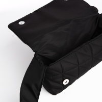 Сумка женская стеганная на плечо, отдел на молнии, 25х14х6 см, цвет чёрный Сумка женская стеганная на плечо, отдел на молнии, 25х14х6 см, цвет чёрный