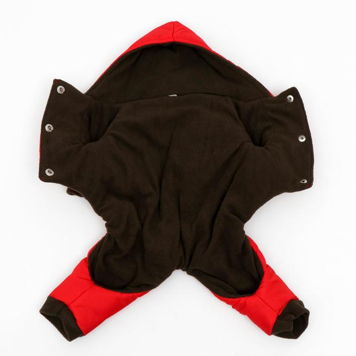 Комбинезон зимний для животных, M (ДС 24-26, ОГ 34-36 см, ОШ 28 см), красный