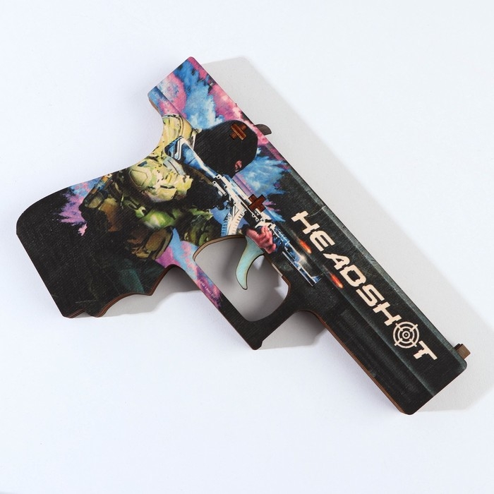 Деревянное оружие, детское сувенирное «Headshot», пистолет, 20 х 13 см Деревянное оружие, детское сувенирное «Headshot», пистолет, 20 х 13 см