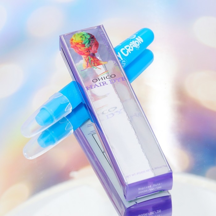 Карандаш-мелок для волос, 1 шт, голубой Карандаш-мелок для волос, 1 шт, голубой