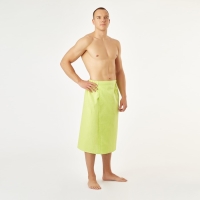 Полотенце вафельное для бани &laquo;Экономь и Я&raquo; (мужской килт), 75х144см, цвет салатовый