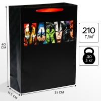 Пакет подарочный, 31х40х11 см, упаковка, Мстители Пакет подарочный, 31х40х11 см, упаковка, Мстители