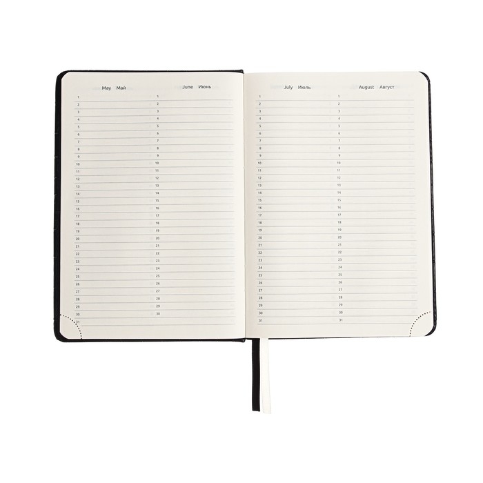 Ежедневник недатированный A5, 160 листов, deVENTE.Grande, твёрдая обложка из искусственной кожи с поролоном, 2 ляссе, блок 70 г/м2, чёрный