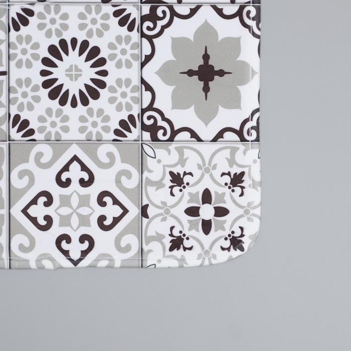 Набор ковриков для ванной и туалета Доляна &laquo;Плитка&raquo;, 2 шт: 50&times;80, 40&times;50 см, цвет коричневый