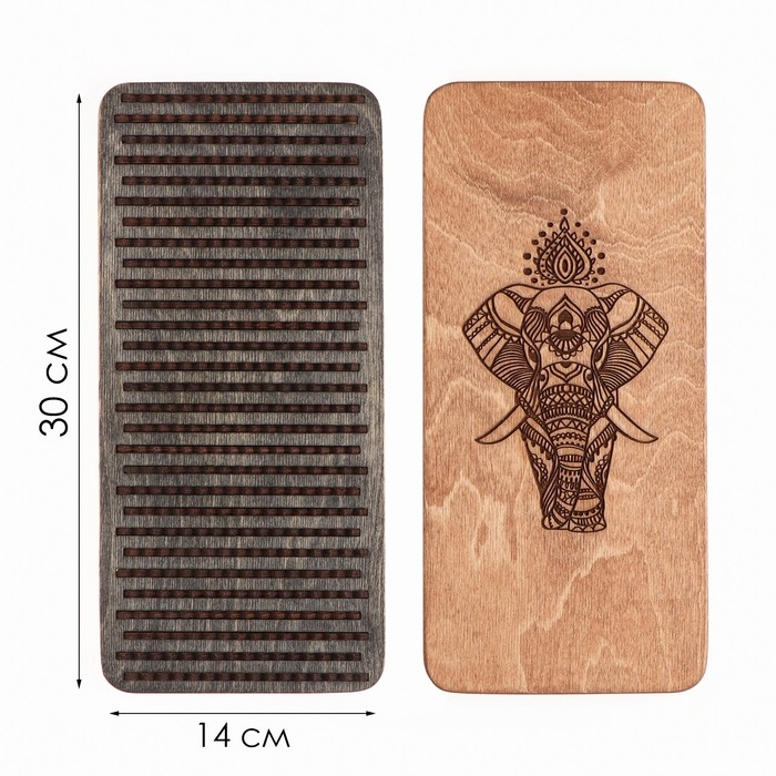 Садху, доска с гвоздями из дерева, для йоги Садху, доска с гвоздями из дерева, для йоги "Слон", для начинающих, шаг 8 мм, 14 х 30 см