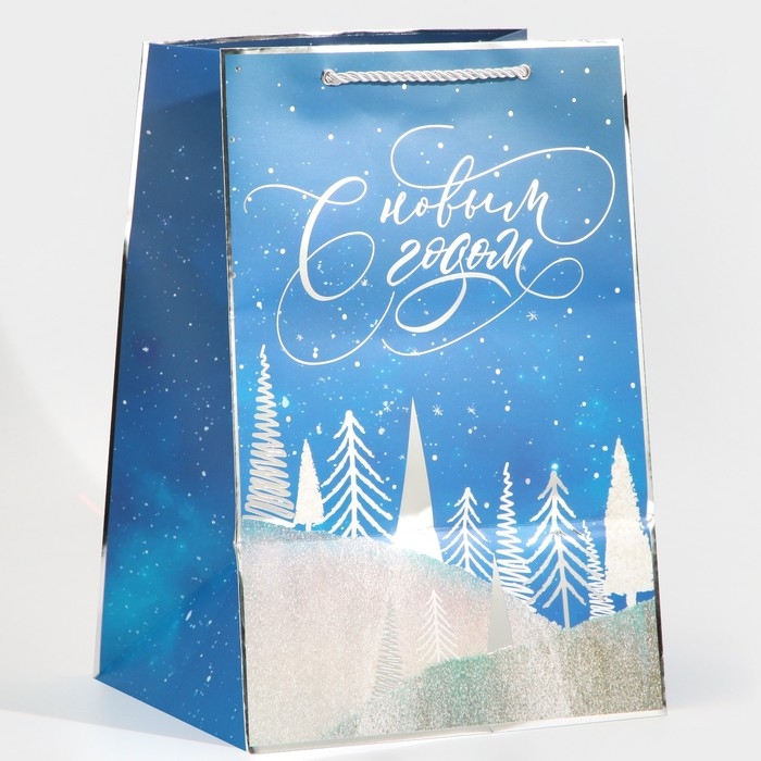 Пакет подарочный новогодний ламинированный &laquo;Зимний лес&raquo;, 23 х 35 х 20 см, Новый год