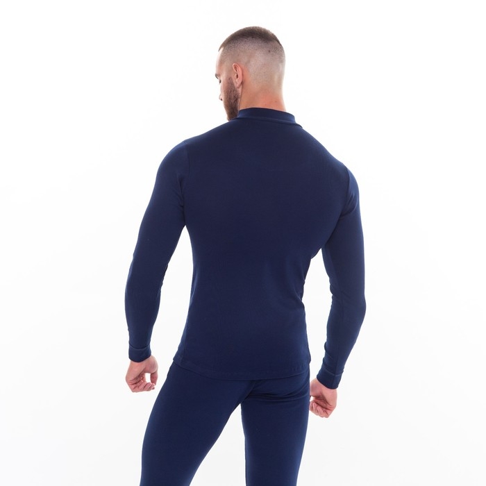 Термобельё мужское НАЧЁС (фуфайка, кальсоны) принт волк, цвет тёмно-синий, размер 54