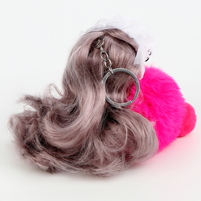 Мягкая игрушка &laquo;Куколка модница&raquo; на брелоке, 16 см, цвет фуксия