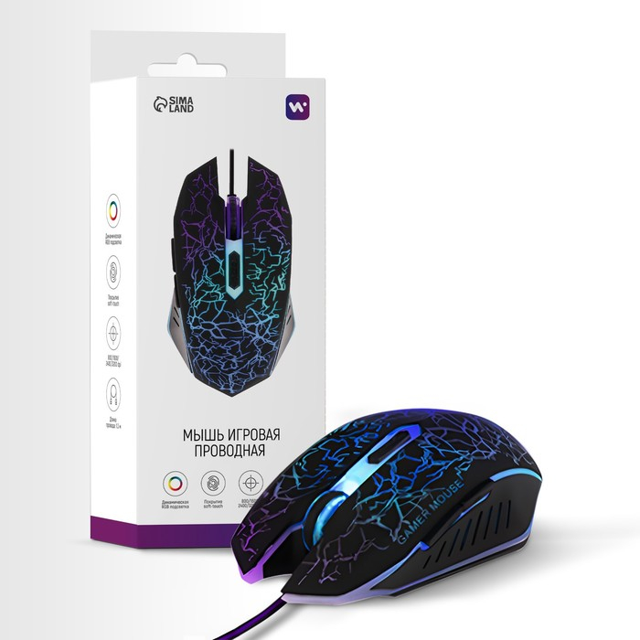 Мышь Windigo MB-2.4, игровая, оптическая, подсветка, покрытие soft-touch, 1.3 м Мышь Windigo MB-2.4, игровая, оптическая, подсветка, покрытие soft-touch, 1.3 м