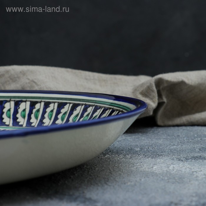 Ляган Риштанская Керамика Ляган Риштанская Керамика "Узоры", 36 см, синий