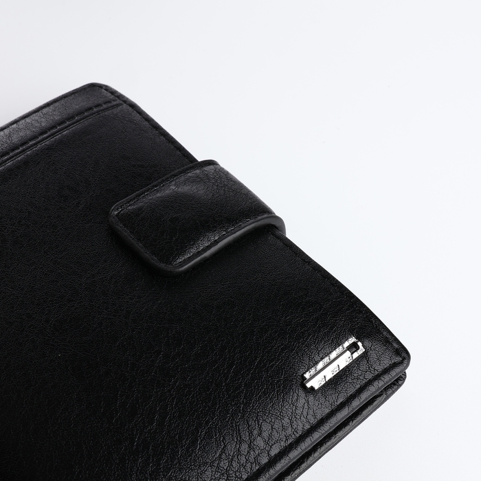 Портмоне мужское на магните 3 в 1, отдел для автодокументов, паспорта, цвет чёрный Портмоне мужское на магните 3 в 1, отдел для автодокументов, паспорта, цвет чёрный